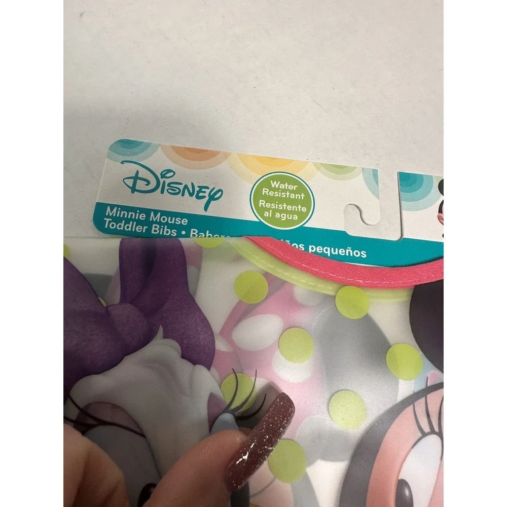 baby toddler bibs 2 pack water resistant minnie mouse disney